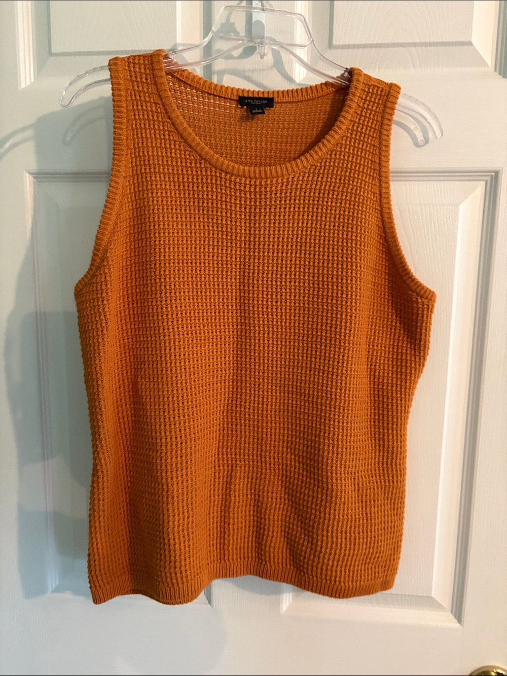 Ann Taylor Waffle Knit Tank Top - Burnt Orange